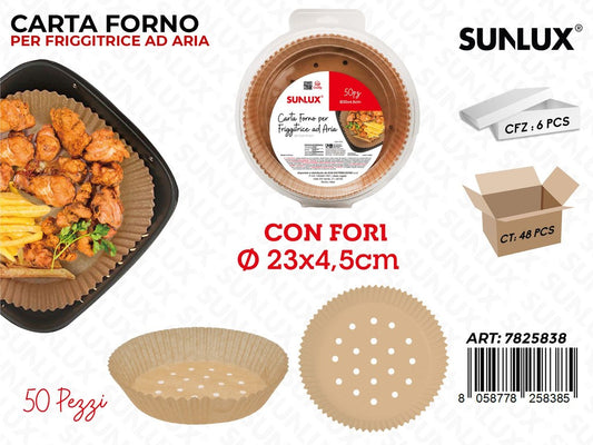 Sunlux Carta per Frigg Aria c/Fori 50PCS D.23*4.5CM