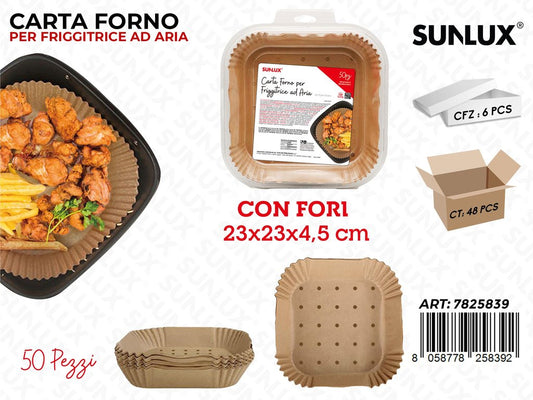 Sunlux Carta per Frigg Aria c/Fori 50PCS 23*23*4.5CM