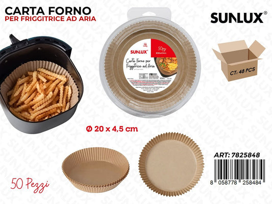 Sunlux Carta Forno per Frigg. Aria 50PCS D.20*4.5CM
