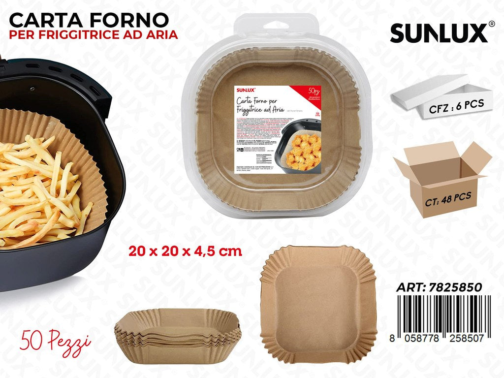 Sunlux Carta Forno per Frigg. Aria 50PCS D.20*4.5CM