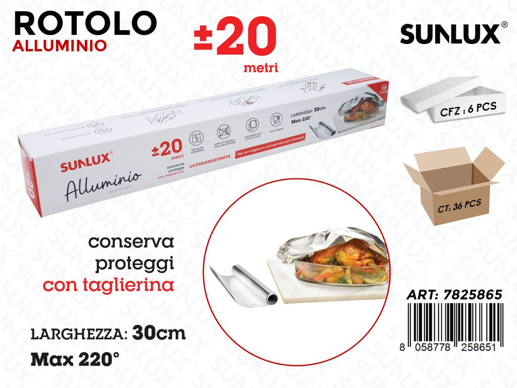Sunlux Rotolo Alluminio 30CM*20MT