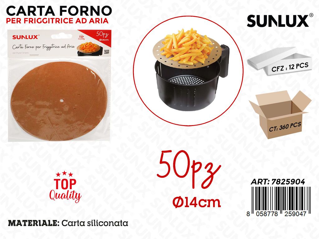 Sunlux Carta Forno per Frigg. Aria 50PCS D.14CM