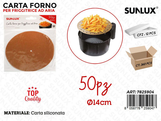Sunlux Carta Forno per Frigg. Aria 50PCS D.14CM