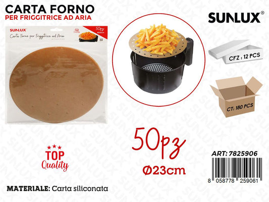 Sunlux Carta Forno per Frigg. Aria 50PCS D.23CM