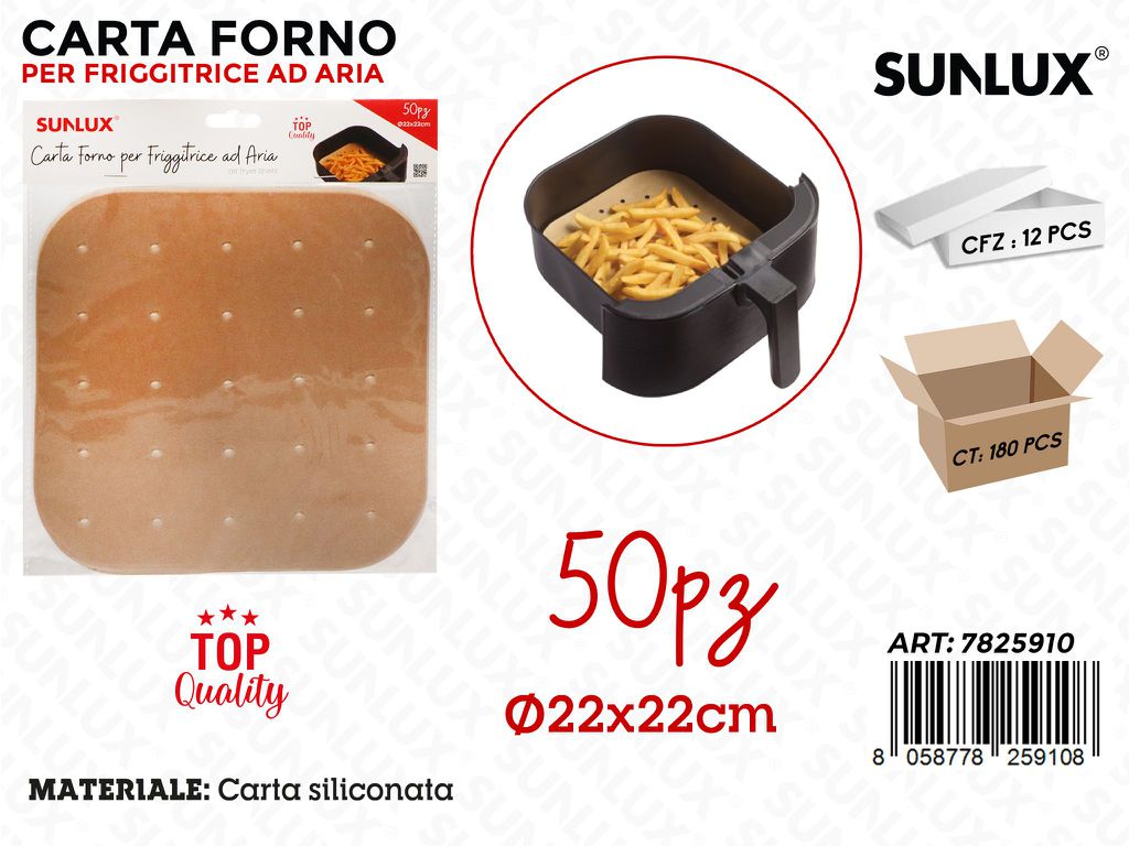 Sunlux Carta Forno per Frigg. Aria 50PCS 22*22