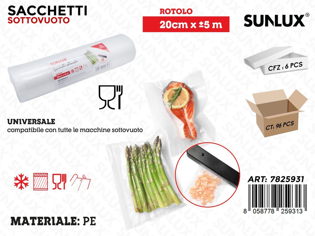 Sunlux Rotolo Sottovuoto Pe 20CM*5M
