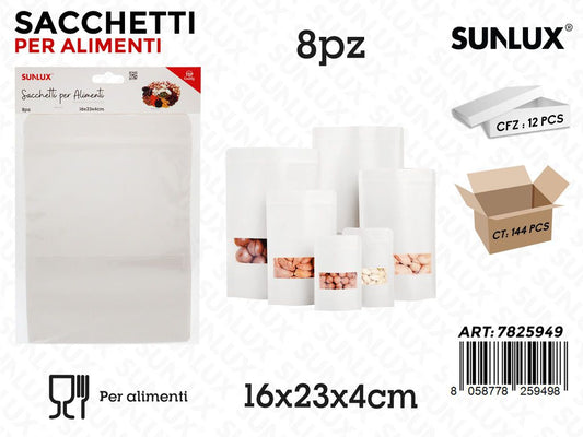 Sunlux Sacchetti Alimenti Carta 8PCS 16*23*4CM