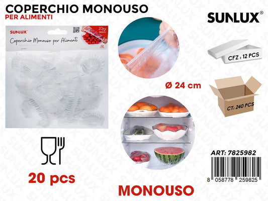 Sunlux Coperchio Monouso Alimenti 20PCS 24CM