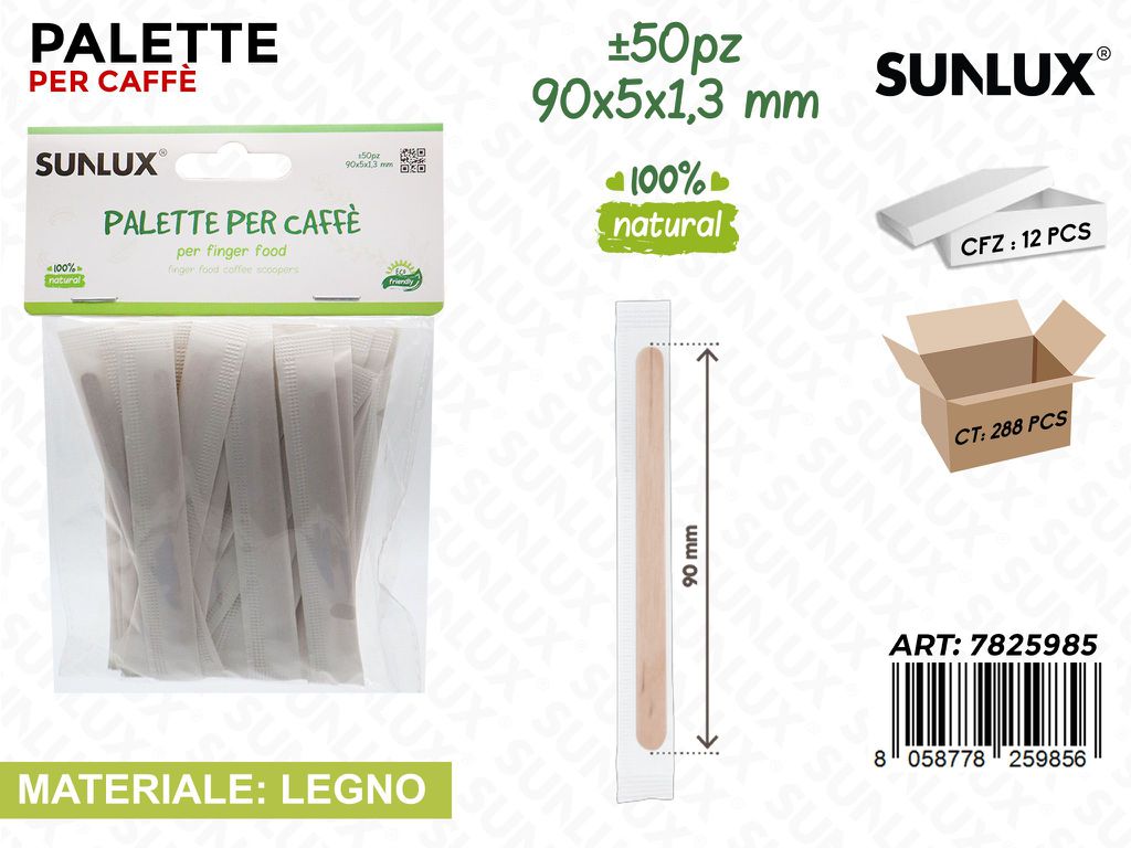 Sunlux Palette per Caffe Legno 50PCS 90*5*1.3MM