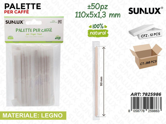 Sunlux Palette per Caffe Legno 50PCS 110*5*1.3MM