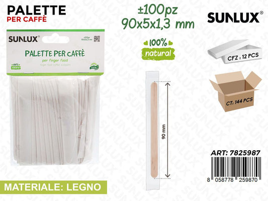 Sunlux Palette per Caffe Legno 100PCS 90*5*1.3MM