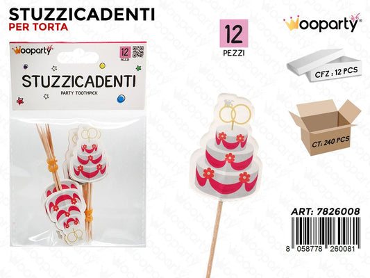 STUZZICADENTI TORTA9CM- 12PCS /PZ DA 12**