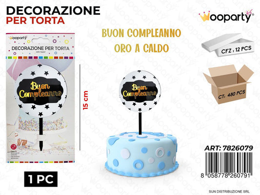 DEC. PER TORTA BUON COMPL. 15CM /PZ DA 12**