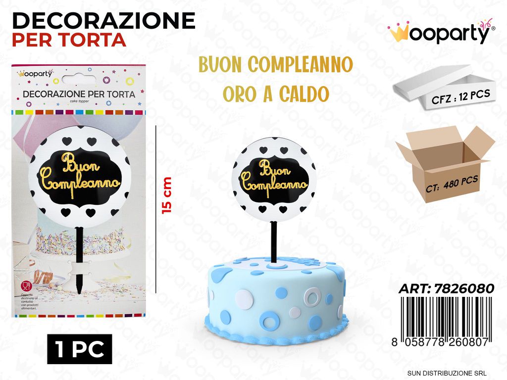 DEC. PER TORTA BUON COMPL. 15CM /PZ DA 12**
