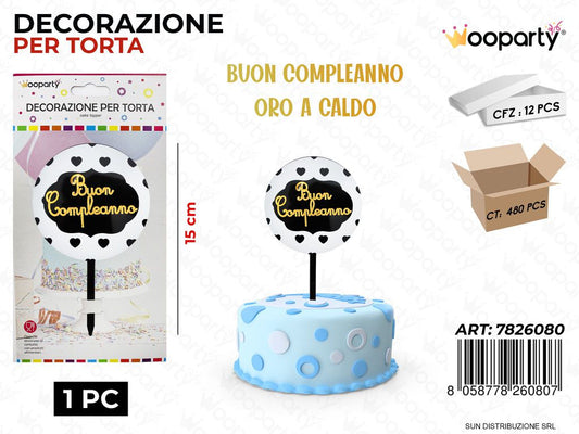 DEC. PER TORTA BUON COMPL. 15CM /PZ DA 12**