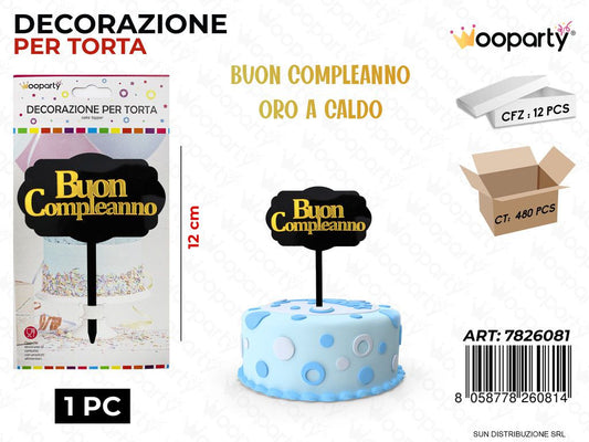 DEC. PER TORTA BUON COMPL. 12CM /PZ DA 12**