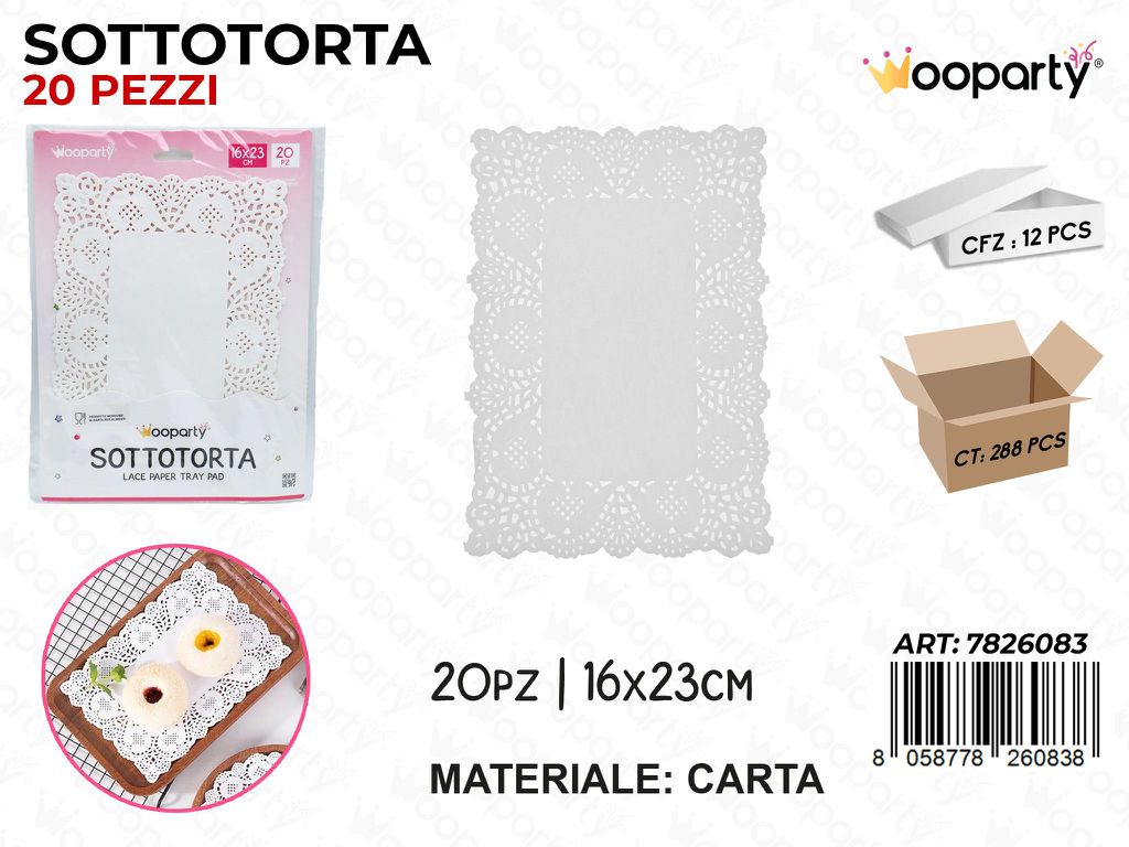 Wooparty Sottotorta 20PCS 16*23CM