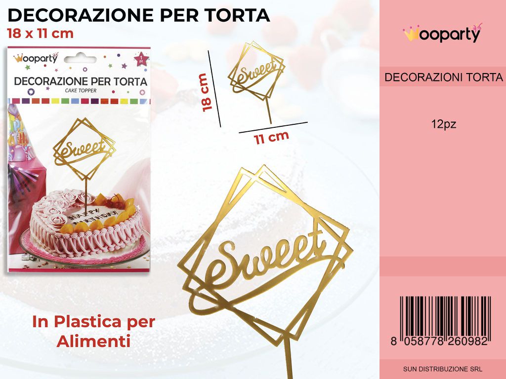 DEC. PER TORTA SWEET 11*18CM / PZ DA 12**
