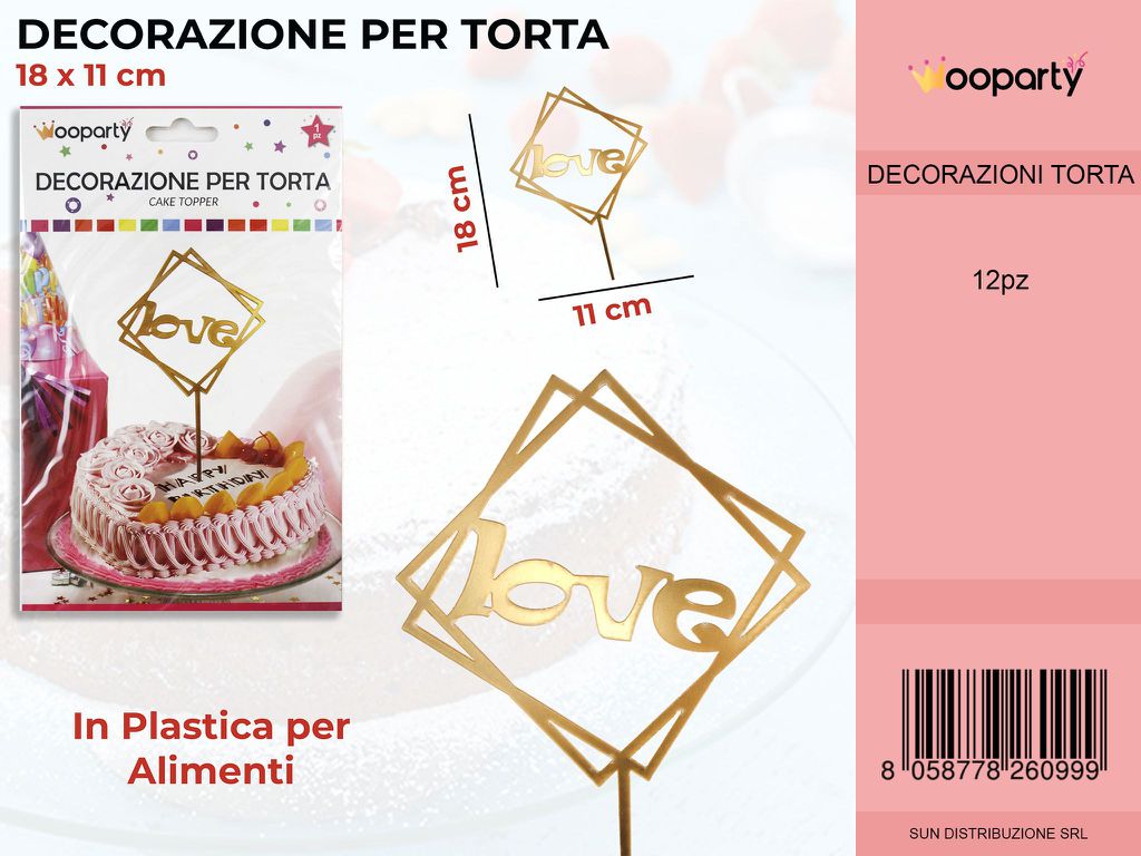 DEC. PER TORTA LOVE 11*18CM / PZ DA 12**