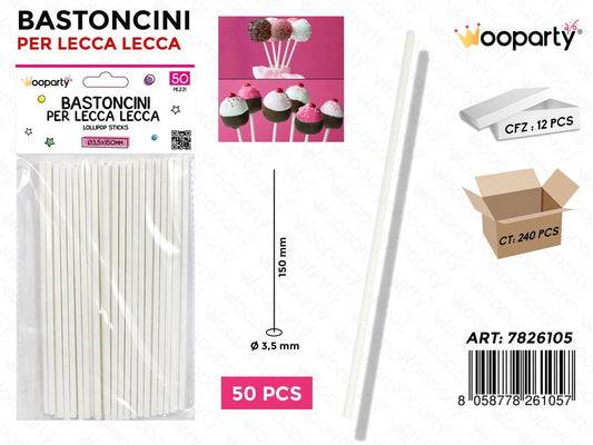 BASTONCINI PER LECCA LECCA D.3.5*150MM 50PCS /PZ DA 12**