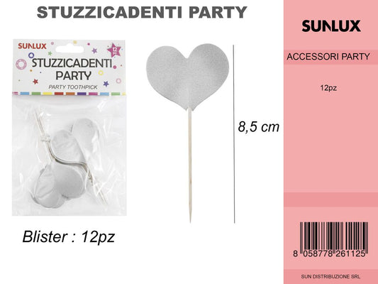 STUZZICADENTI PARTY CUORE 12PC-8.5CM /PZ DA 12**