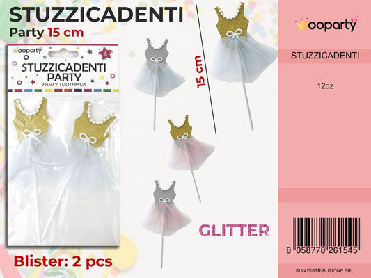 STUZZICADENTI PARTY BALLERINA 2PC- 15CM /PZ DA 12**