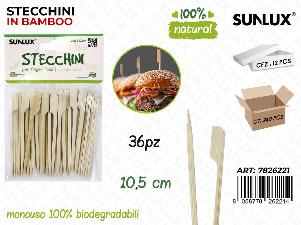 Stecchini in Bamboo Biodegr. 36PCS 10.5CM