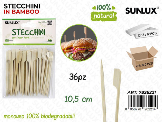 Stecchini in Bamboo Biodegr. 36PCS 10.5CM