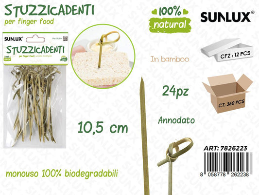 Stuzzicadenti in Bamboo Biodegr. 24PCS 10.5CM