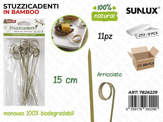 Stuzzicadenti in Bamboo Biodegr. 11PCS 15CM