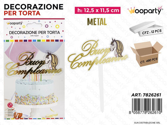 DEC. PER TORTA METAL BUON COMPL. 12.5*11.5CM /PZ DA 12**