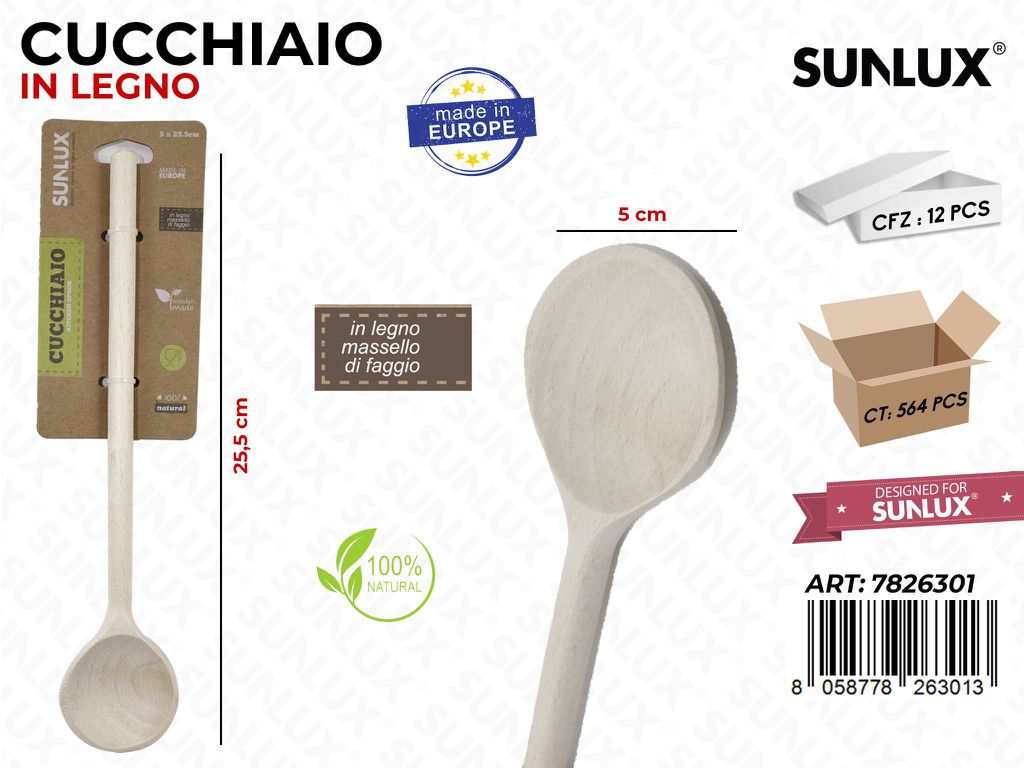 Cucchiaio in Legno di Faggio 5*25.5 Cm
