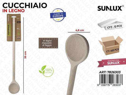 Cucchiaio in Legno di Faggio 4.8*35 Cm