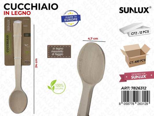 Cucchiaio in Legno di Faggio 4.7*24 Cm