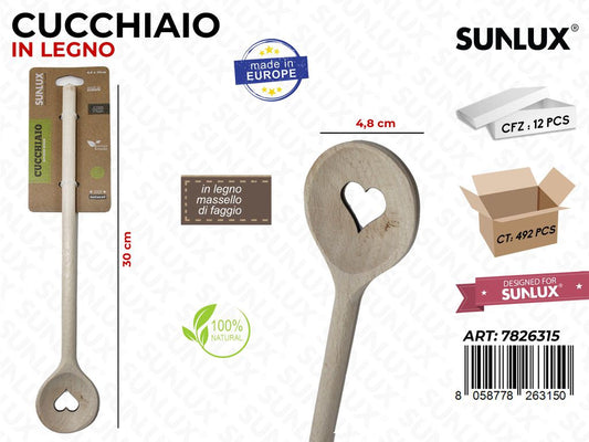 Cucchiaio in Legno di Faggio 4.8*30 Cm