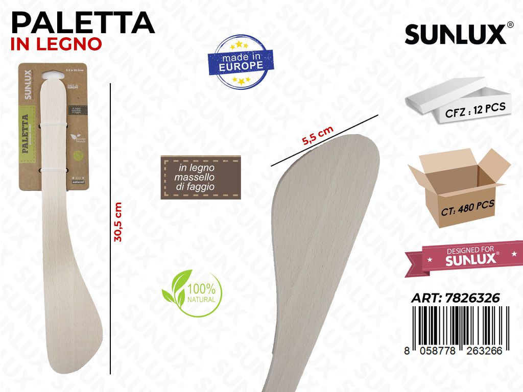 Paletta in Legno di Faggio 5.5*30.5 Cm