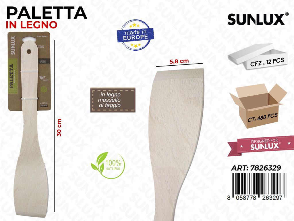 Paletta in Legno di Faggio 5.8*30 Cm