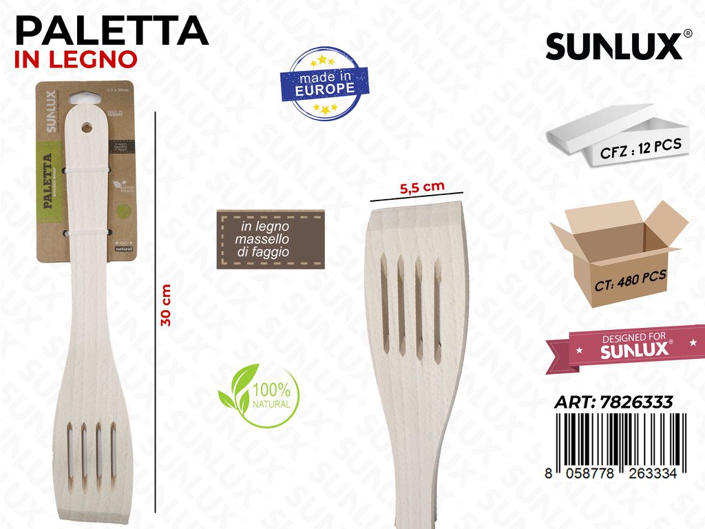 Paletta Forata in Legno di Faggio 5.5*30CM /Pz DA12