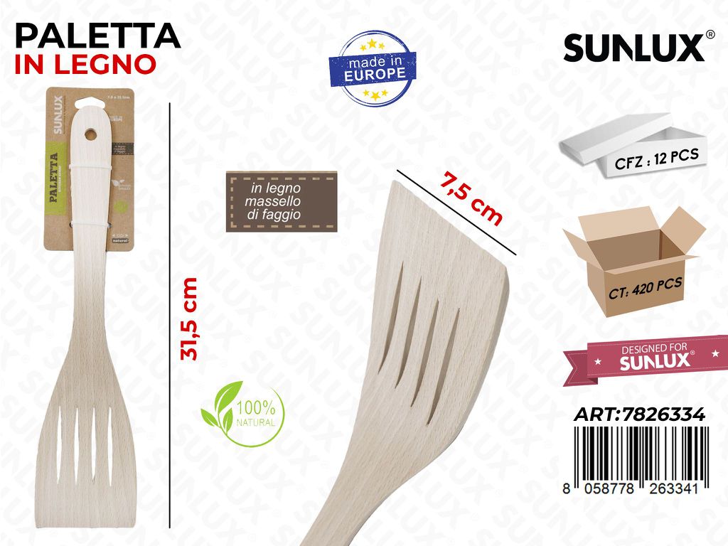 Paletta Forata in Legno di Faggio 7.5*31.5CM /Pz DA12