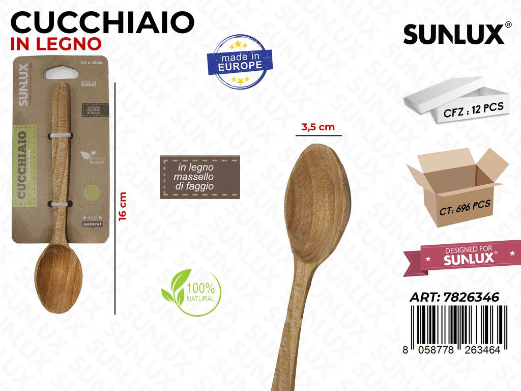 Cucchiaio in Legno di Faggio 3.5*16CM