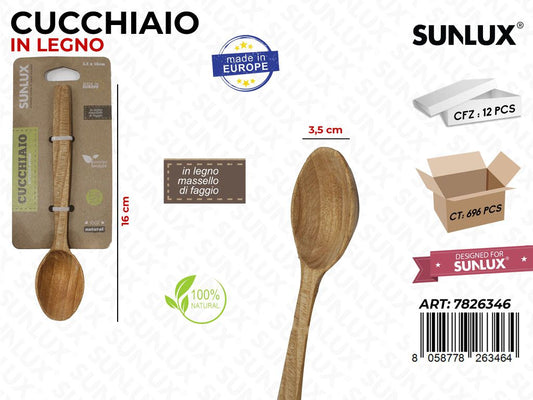 Cucchiaio in Legno di Faggio 3.5*16CM
