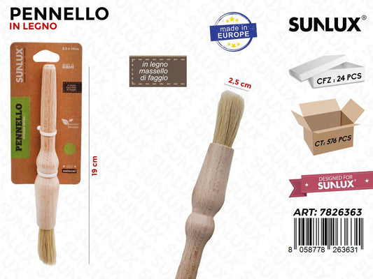 Pennello in Legno di Faggio 2.5*19 Cm