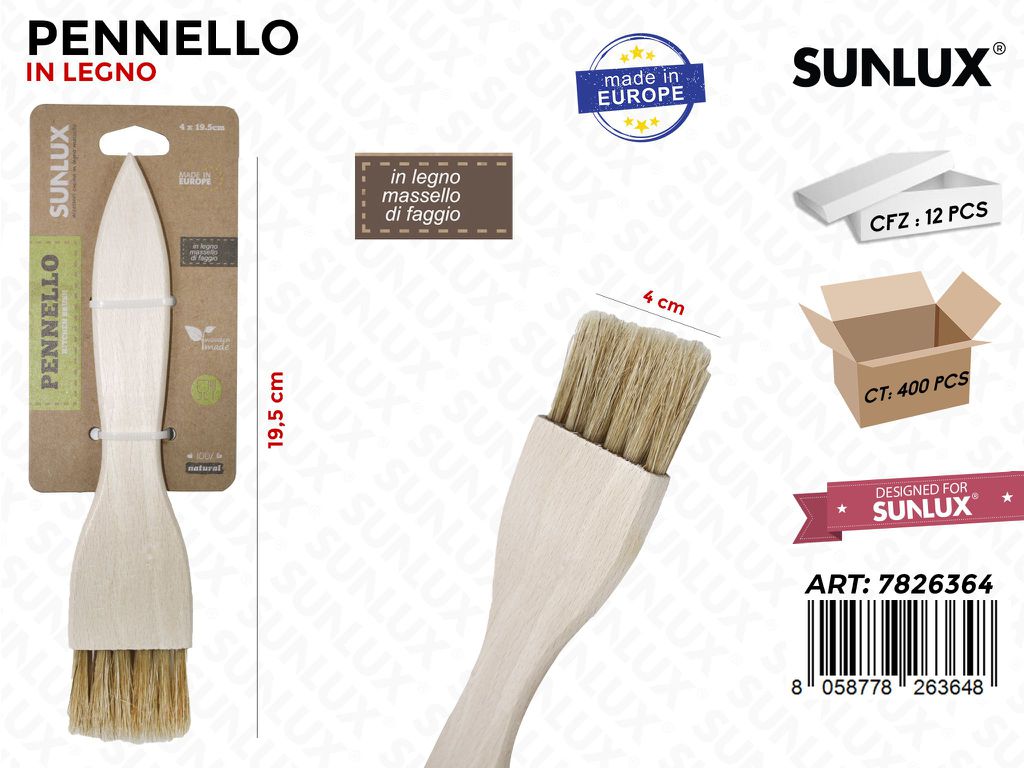 Pennello in Legno di Faggio 4*19.5 Cm