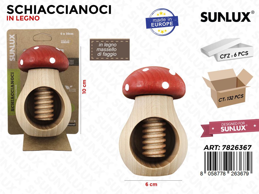 Schiaccianoci in Legno di Faggio 6*10 Cm