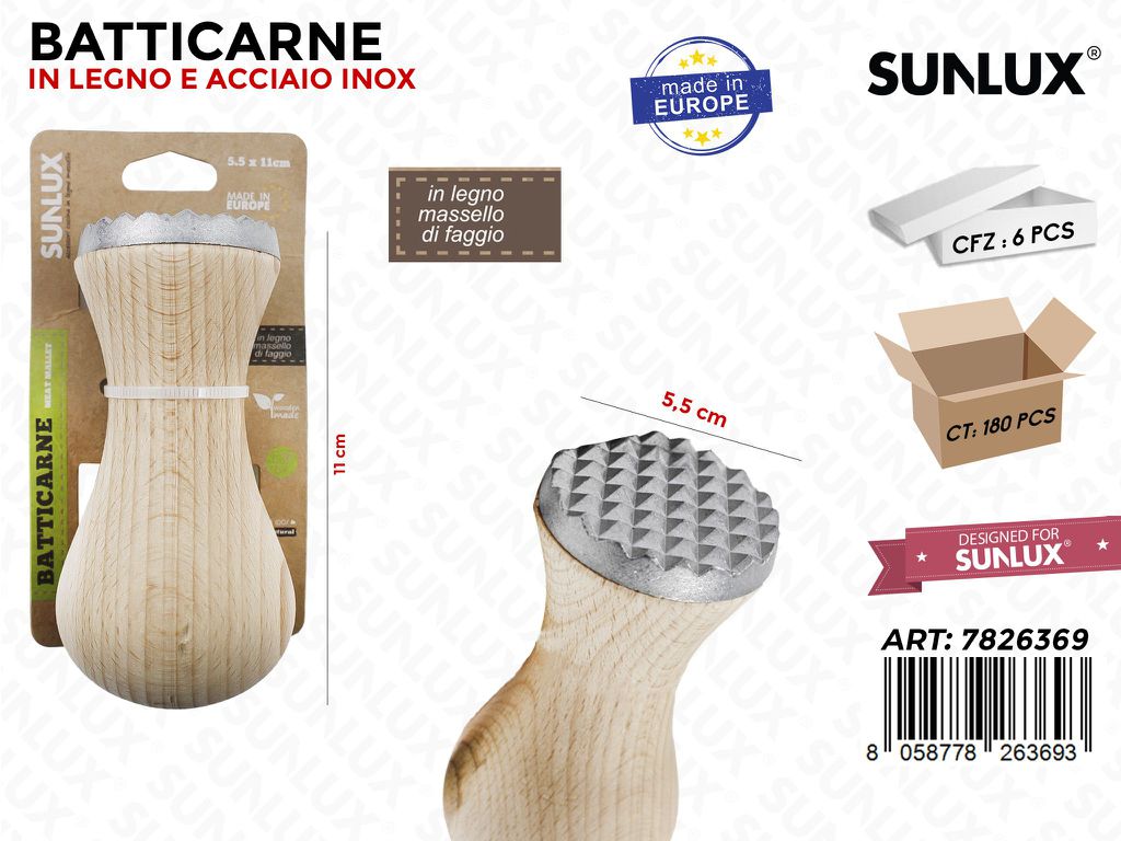 Batticarne in Legno di Faggio 5.5*11 Cm