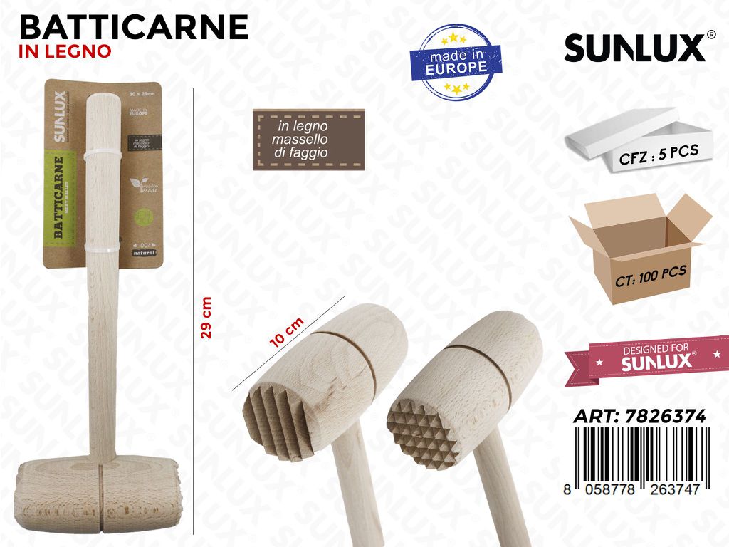 Batticarne in Legno di Faggio 29*10 Cm