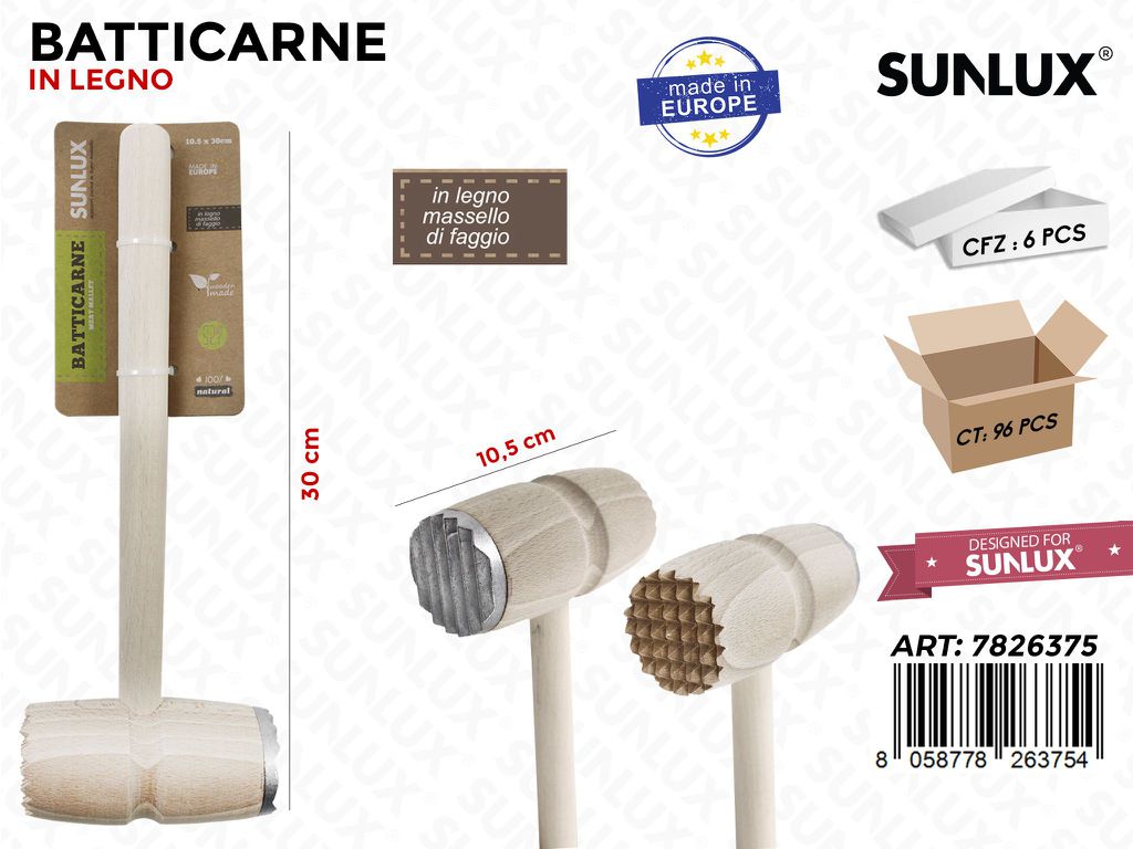 Batticarne in Legno di Faggio 10.5*30 Cm