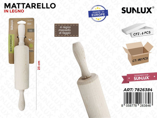 Mattarello in Legno di Faggio 4*23 Cm