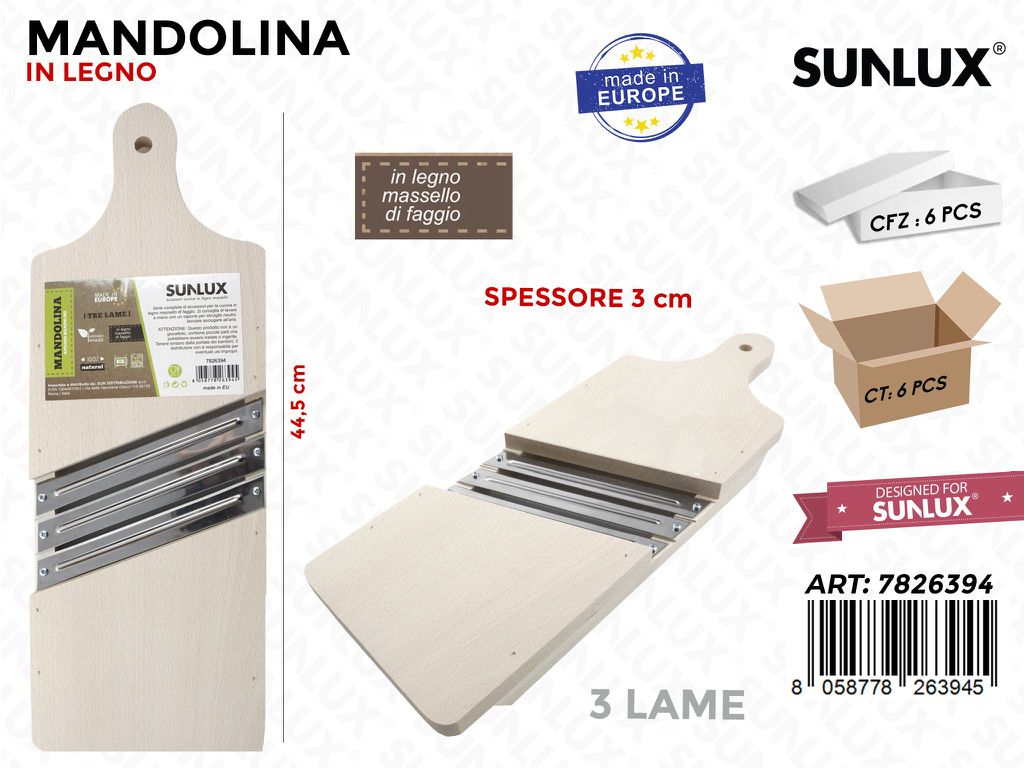 Mandolina Legno di Faggio 3LAME 44.5*3CM