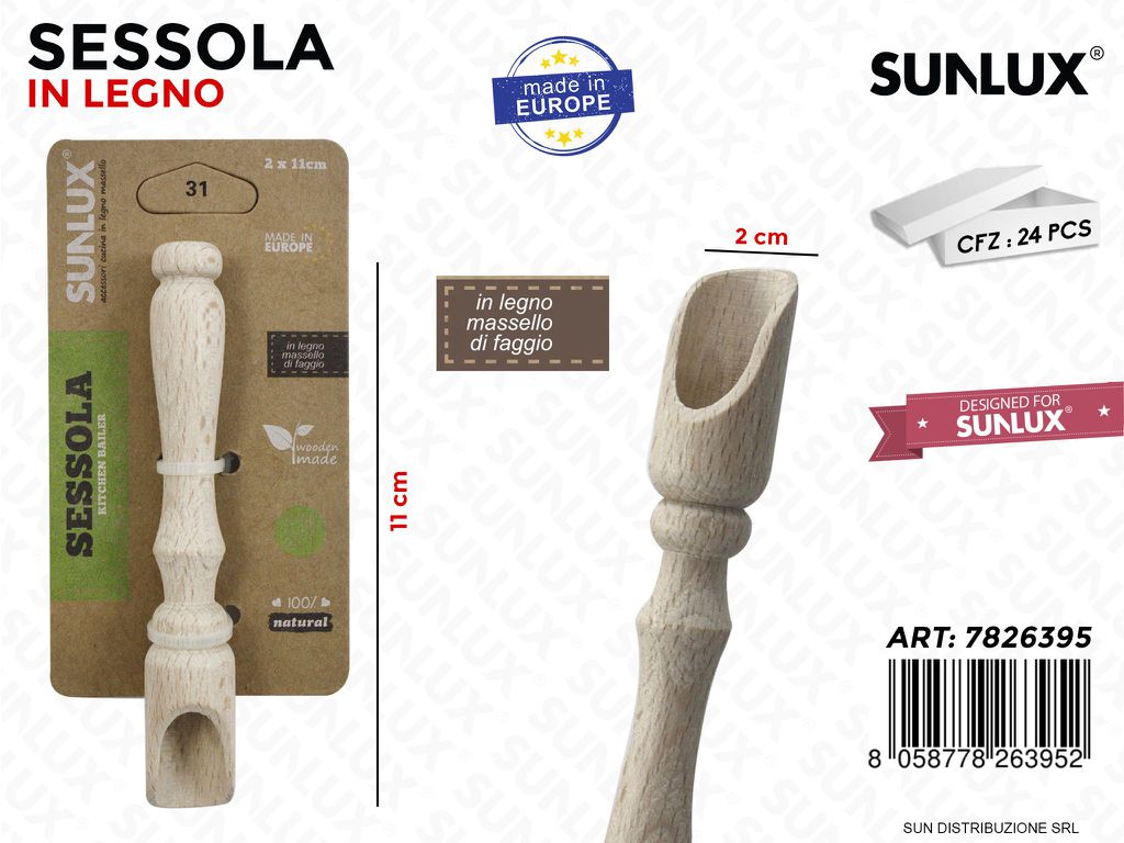 Sessola in Legno di Faggio 12*2CM